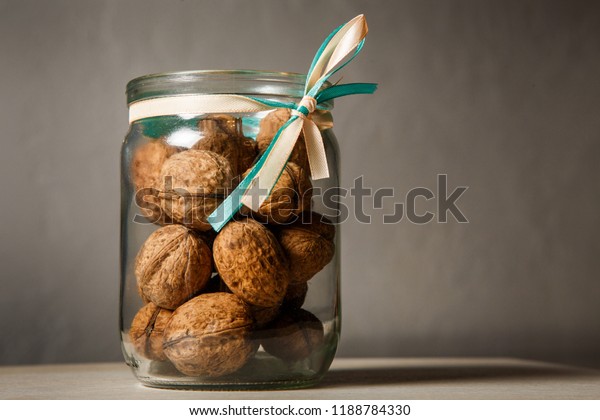 One Standard Glass Jar Filled Whole Stock Photo Edit Now 1188784330