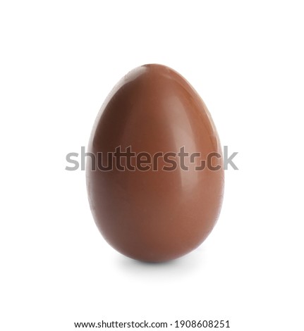 One sweet chocolate egg isolated on white