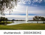 One of the tallest fountains in the world in Fountain Hills, Arizona, USA