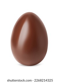 One tasty chocolate egg isolated on white
