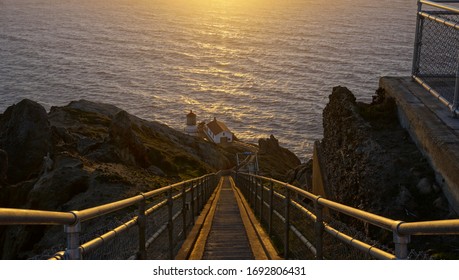 one thousand steps down to the lighthouse