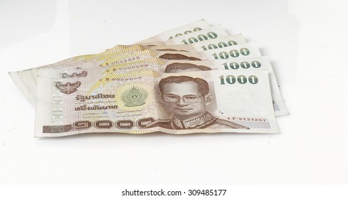 One Thousand Thai Bank Note Isolated On White Background