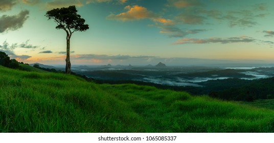 One Tree Hill At Sunrise In Maleny, South East Queensland