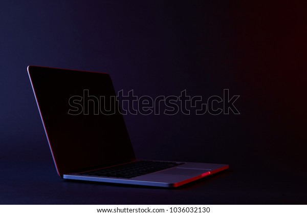 One Turned Off Laptop Reflecting Screen Stock Photo (Edit Now) 1036032130