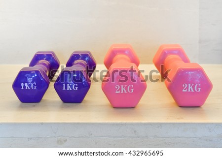 One and two kilogram weight for exercise