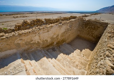 One of the water reservoirs in Qumran in Israel