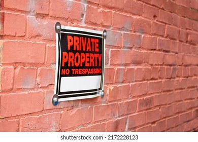 one way do not to enter outdoor street signs with a message of private property no trespassing - Shutterstock ID 2172228123