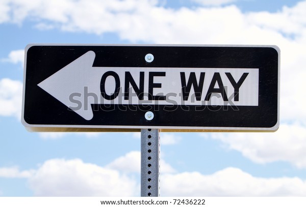 One Way Road Sign Against Clouds Stock Photo 72436222 | Shutterstock