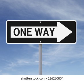 One Way Sign Against Blue Sky Stock Photo 126260834 | Shutterstock
