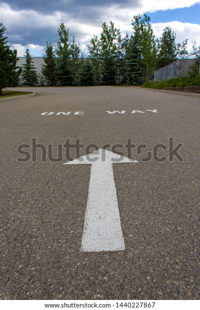 One way sign on the\
road