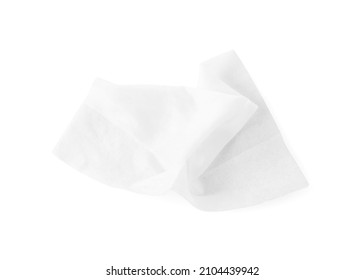 One Wet Wipe Isolated On White, Top View