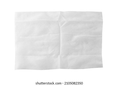 One Wet Wipe Isolated On White, Top View