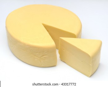 One Wheel Round Cheese With One Slice