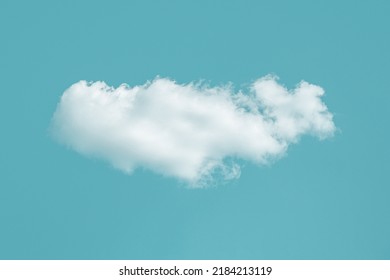 One White Cloud In Blue Sky, Dream Like Idyllic Cloudscape, Copy Space