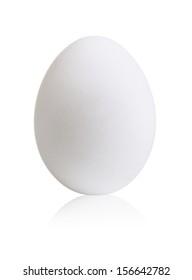 One White Egg On White Background, Isolated