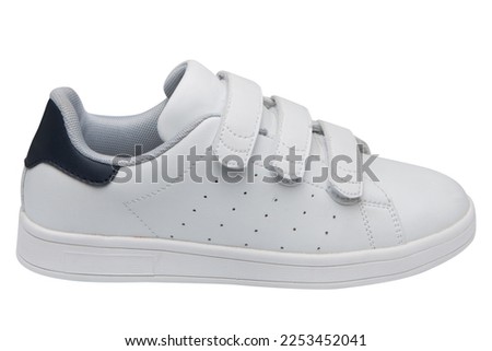 One white sports shoe for casual walking, on a white background, isolate Foto stock © 