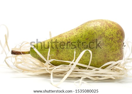 Similar – Image, Stock Photo one ripe green pear on a yellow background