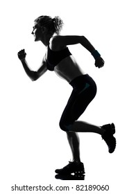 one woman exercising workout fitness aerobic exercise posture on studio isolated white background