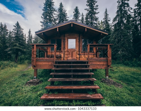 One Wonderful Alaskan Cabins Plunged Into Stock Photo Edit Now