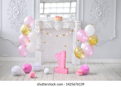 One Year Birthday Decorations Decorations Holiday Stock Photo (Edit Now ...