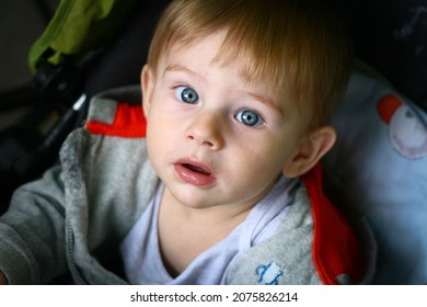 One Year Old Baby Boy Stare Straight To Camera