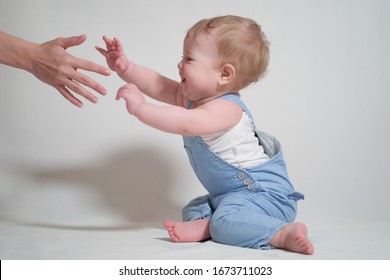 One Year Old Baby Reaches For Mom               