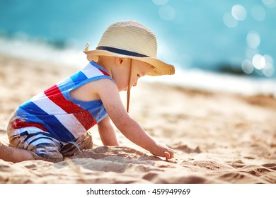 One Year Old Boy Playing Beach Stock Photo 459949969 | Shutterstock