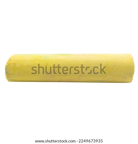 one yellow big chalk stick, isolated