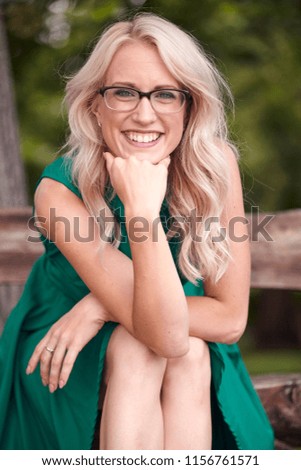 Similar – Image, Stock Photo young woman with blonde dreadlocks giggling