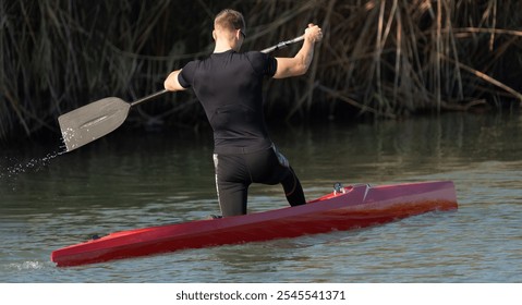 One-man rowing athlete in Turkey - Powered by Shutterstock