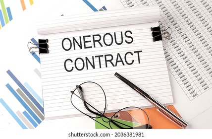 ONEROUS CONTRACT text on the chart , office supplies, business