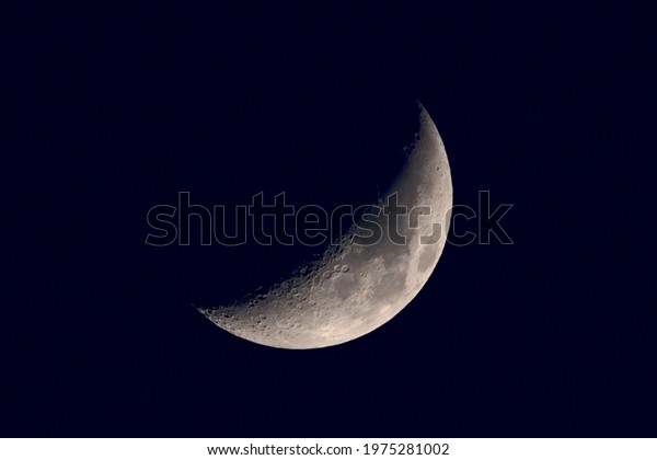 One-third waxing\
moon as seen from southwest\
US