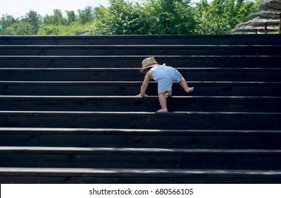 kid climbing stairs