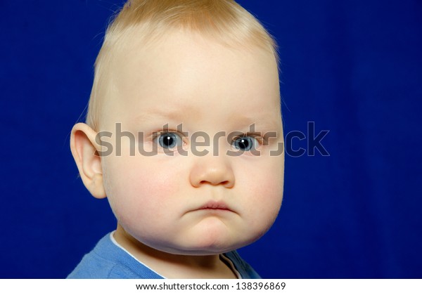 Oneyearold Baby Boy Blue Eyes Blond Stock Photo Edit Now 138396869