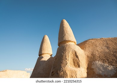 Ong Djemal, Tunisia - September 24, 2022: Detail Of A Building On An Abandoned Star Wars Movie Set Hiding In The Tunisian Sahara Desert - A Famous Tourist Attraction.