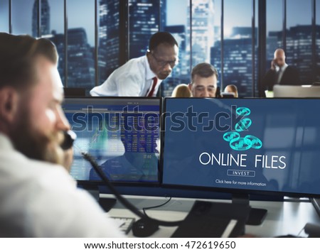 Onine Files Streaming Computer Connection Concept