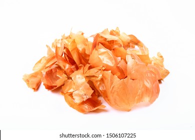 onion peel isolated on a white background