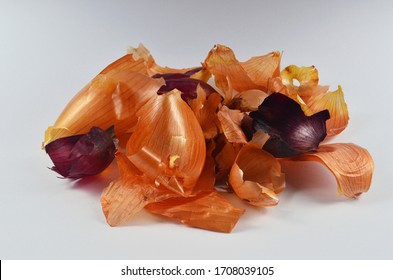 Onion peel on a white background