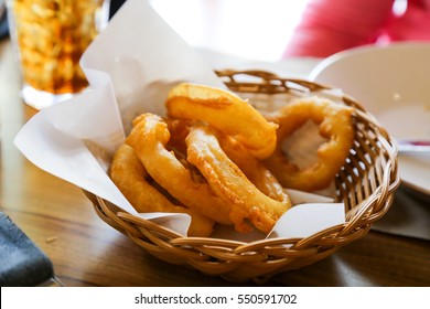 Onion Rings Crispy Fried In A Basket