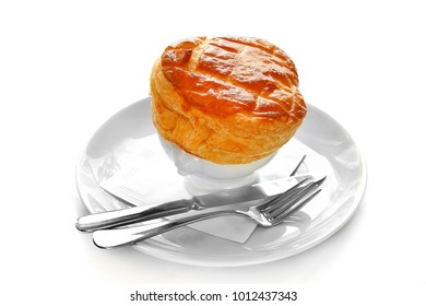 Onion Soup Dish With Puff Pastry