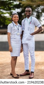 Onitsha, Anambra, Nigeria-August 31 2022: Nigerian Student Nurses