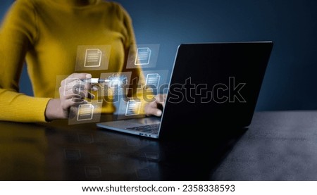 Online Ai document approval concept. For faster and more efficient approval of documents,Market research reports and income statistics, Financial and Accounting concept.