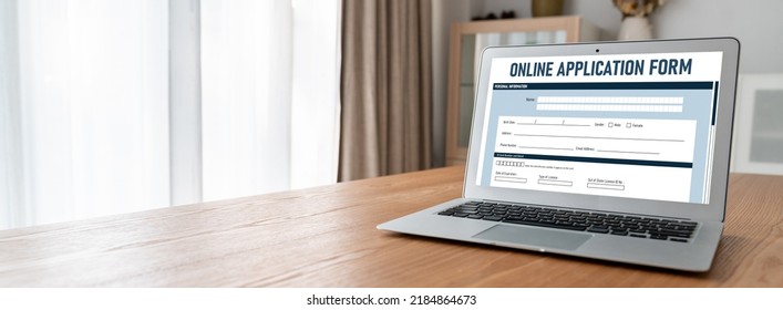 Online application form for modish registration on the internet website - Shutterstock ID 2184864673