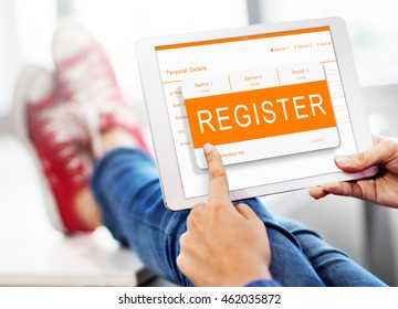 Online Application Registration Form Graphics Concept