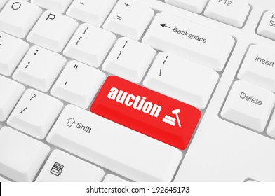 Online Auction Concept, Keyboard With Auction Key