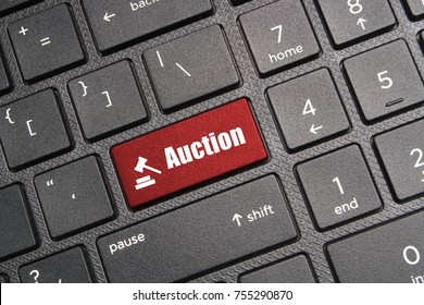 Online Auction Concept, Keyboard With Auction Key