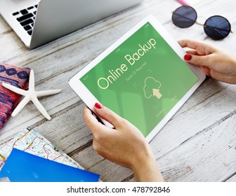 Online Backup Cloud Storage Data Concept