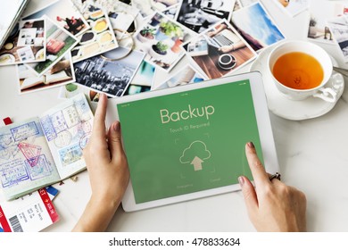 Online Backup Cloud Storage Data Concept