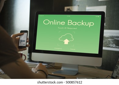 Online Backup Cloud Storage Data Concept