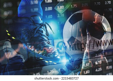 Online bet and analytics and statistics for soccer game - Shutterstock ID 2215483727